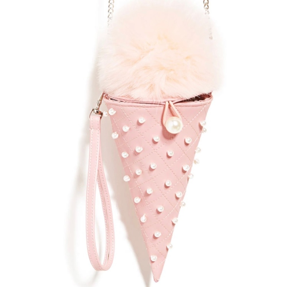 ice cream pearl pompom purse